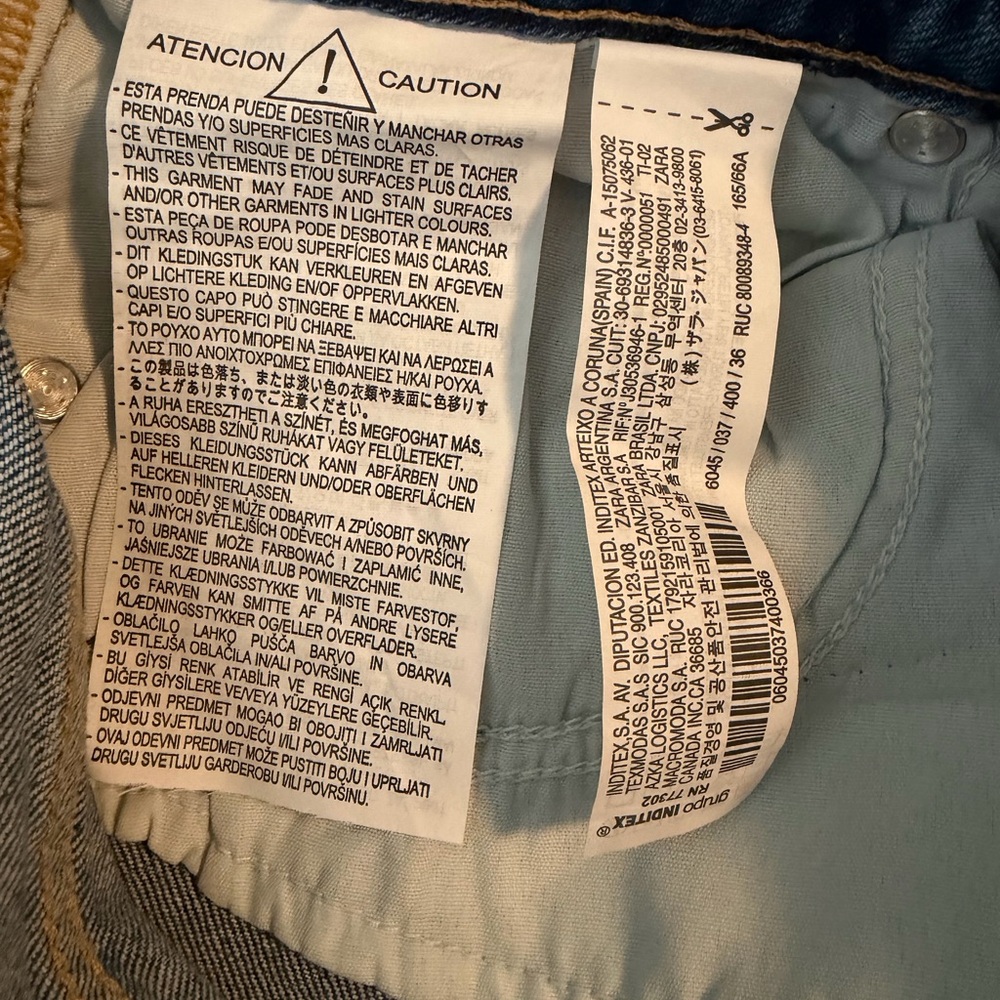 ZARA Women’s High Rise Distressed Straight-Leg Jeans Size 4 - Picture 5 of 6